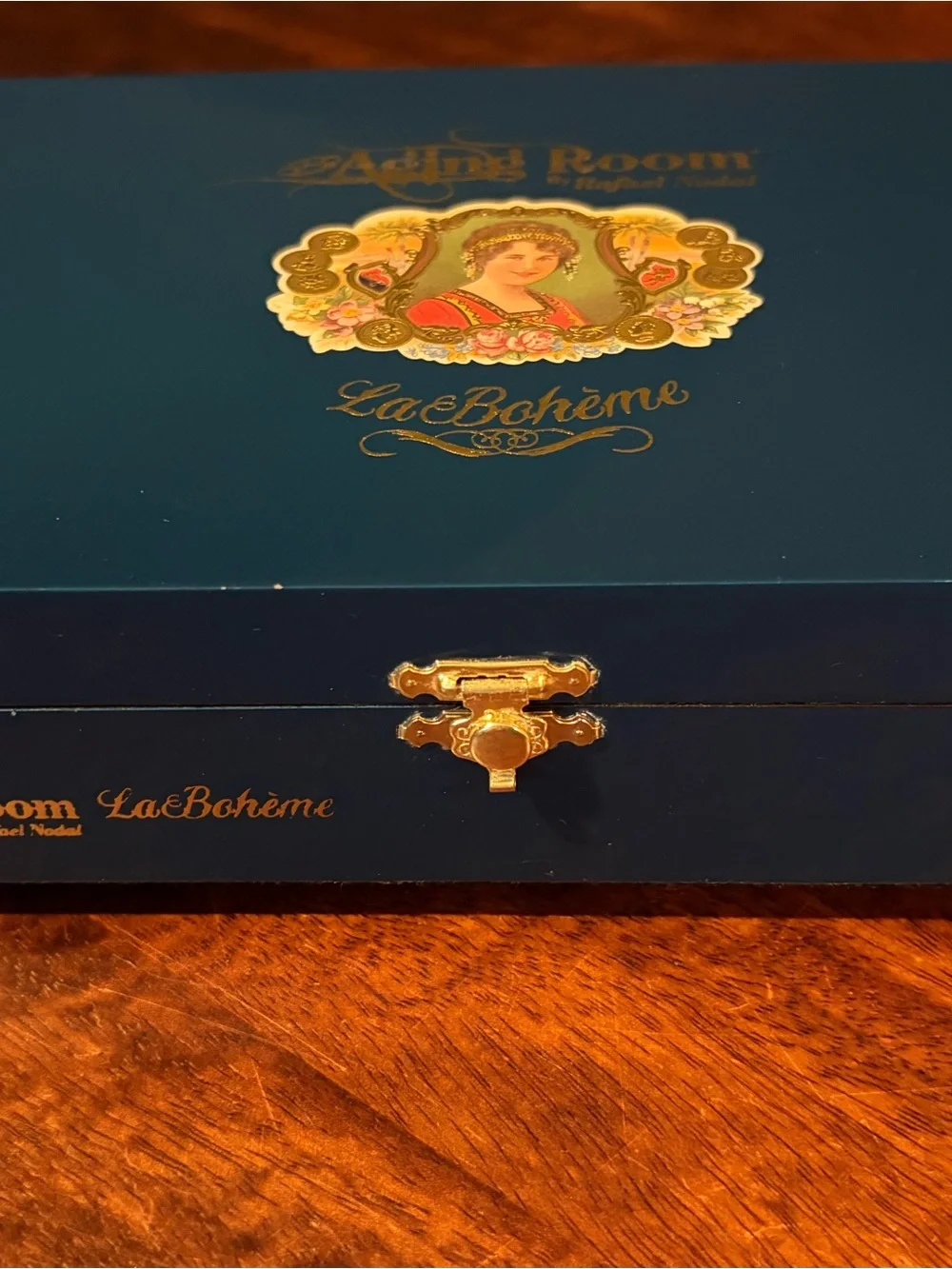 Upcycled Aging Room La Bohème Cigar Box Jewelry Organizer Box, Black Interior